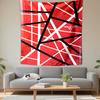Tapestry Van Halen Guitar Stripes Red White Black Rock Music Wall Hanging