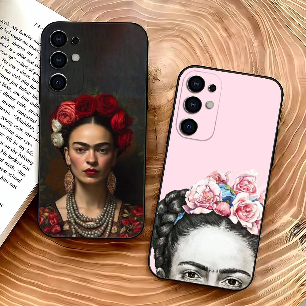Чехол для телефона с рисунком Фриды Кало для Samsung S25,S24,S21,S22,S23,S30,Ultra,S20,Plus, Мягкий силиконовый черный чехол