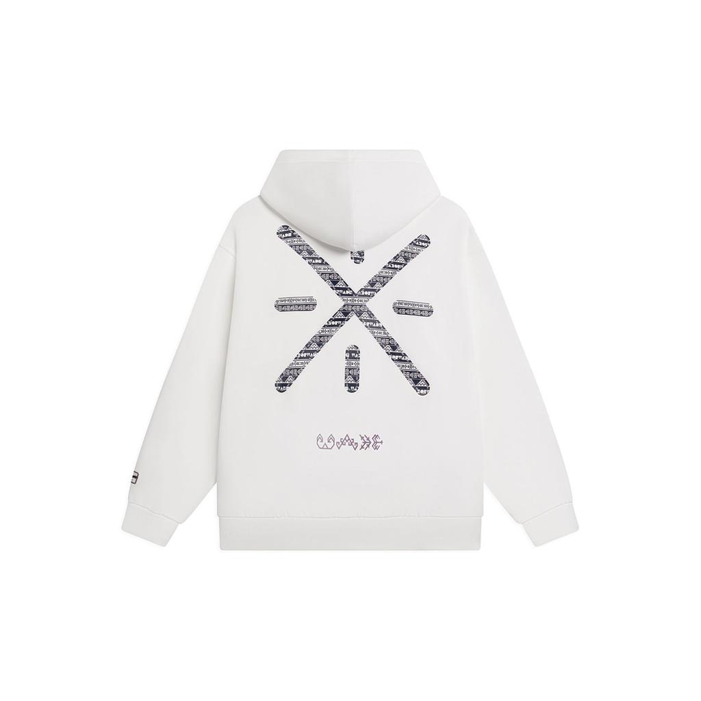 Li-Ning Свитшот Wade Series Alphabet с геометрическим узором и длинными рукавами, унисекс, топы цвета Off-White AWDS817-2