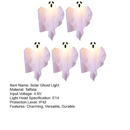 Waterproof Solar Ghost Lights with Playful Face Design LED Ghostly Ground Lamps Outdoor Halloween Decorations for Yard Garden Pathway