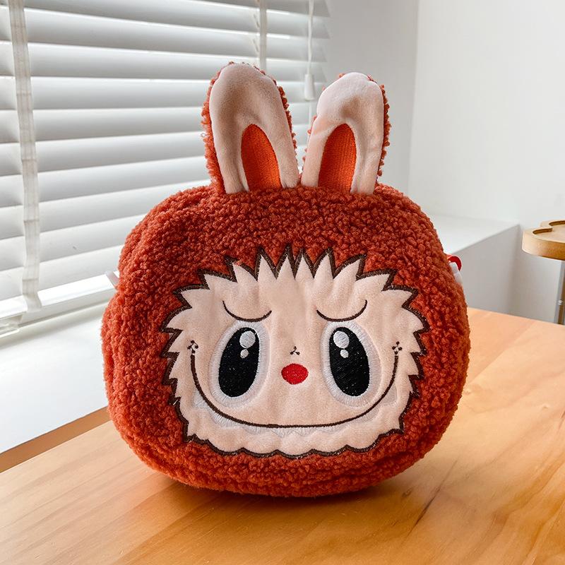 Children's Labubu Crossbody Bag, Cartoon Backpack, Matt Coin Purse, Girls' Bubble Plush Bag