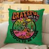 GGrateful DDead rock band Cushion Cover Soft Durable Reversible Pillow Cover Home Car MultiScene Daily Comfort Pillowcase