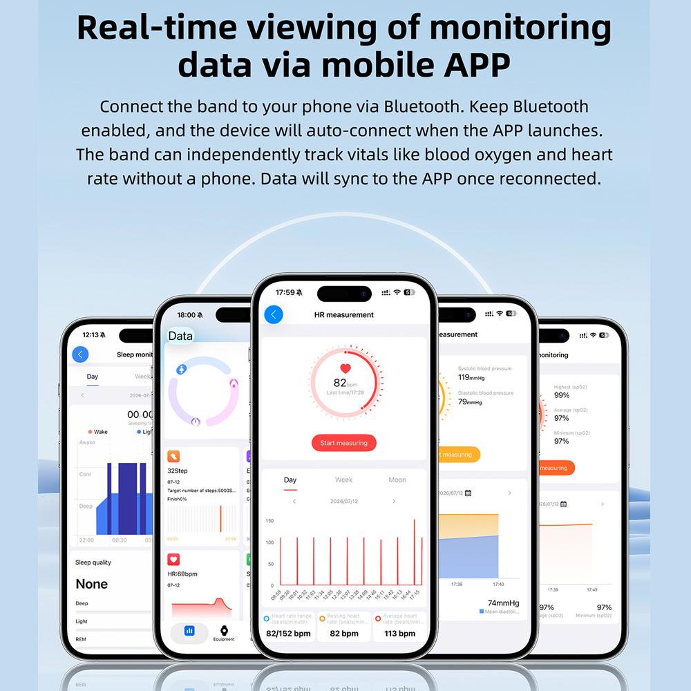 2026New Screenless Design Smart Bracelet Men Heart Rate Blood Pressure Sports Mode SleepSlim Light Design Smartwatch Women 2