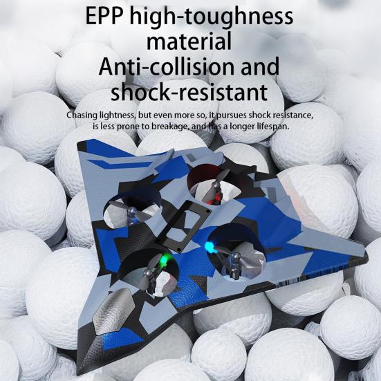 Remote Control Airplane Toy with LED Lights 360 Degrees Stunt Flip Mini EVA Foam Fighter Jet Model Beginner Children Adults 2.4Ghz RC Aircraft Toy