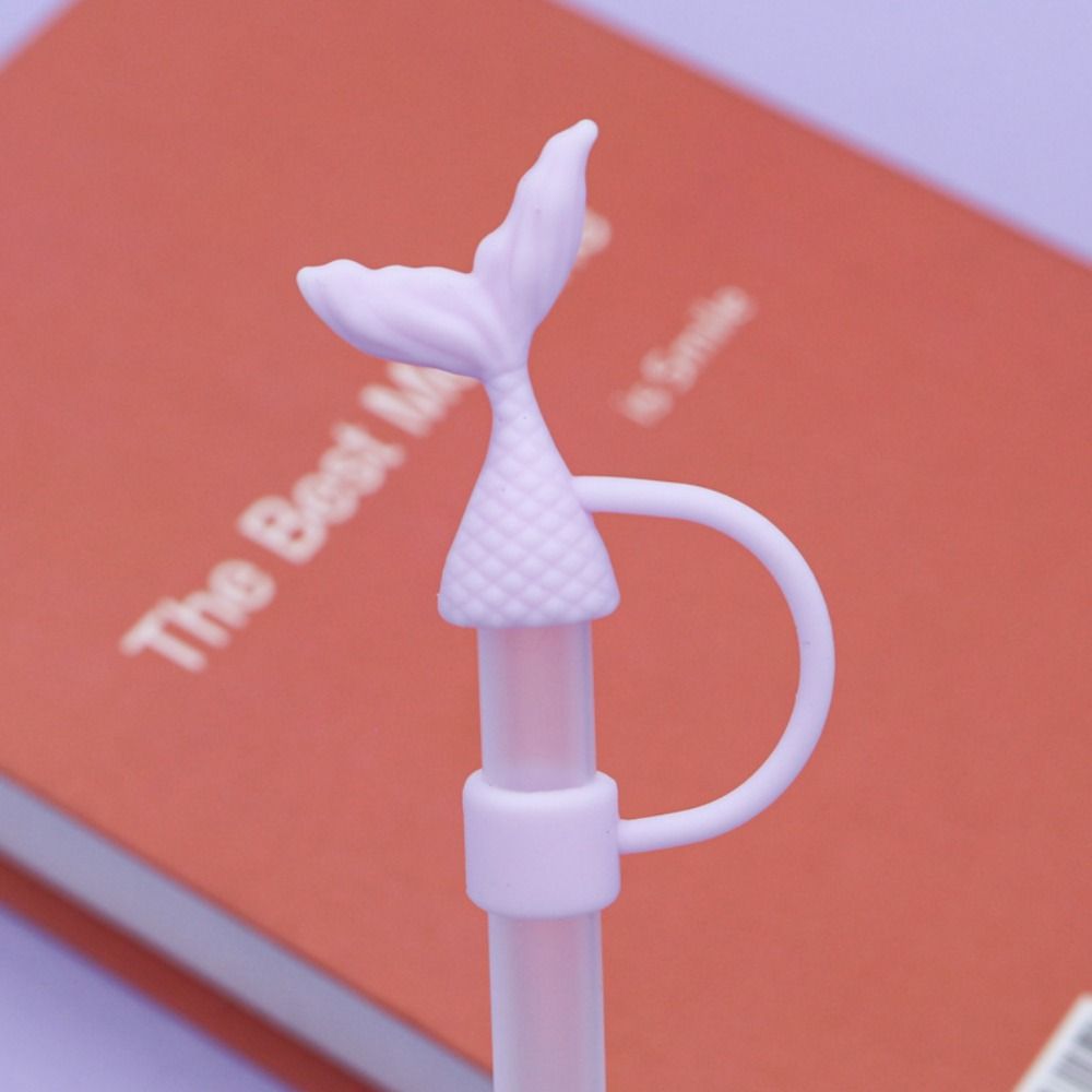 Красота рыбий хвост силиконовая соломенная крышка чехлы для соломенных кончиков для чашки Стэнли/стакана для декора вечеринки