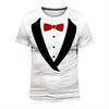 Мужская футболка, имитация костюма-двойки, пуловер, топы с круглым вырезом, короткий рукав, дышащая повседневная одежда