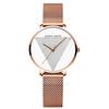 RORIOS Watch Watch Triangle Glitter Dial Popular Unique Stylish Cute Watch Quartz Watch Rose Gold Casual Mesh Band Commuting To School Watch for Women