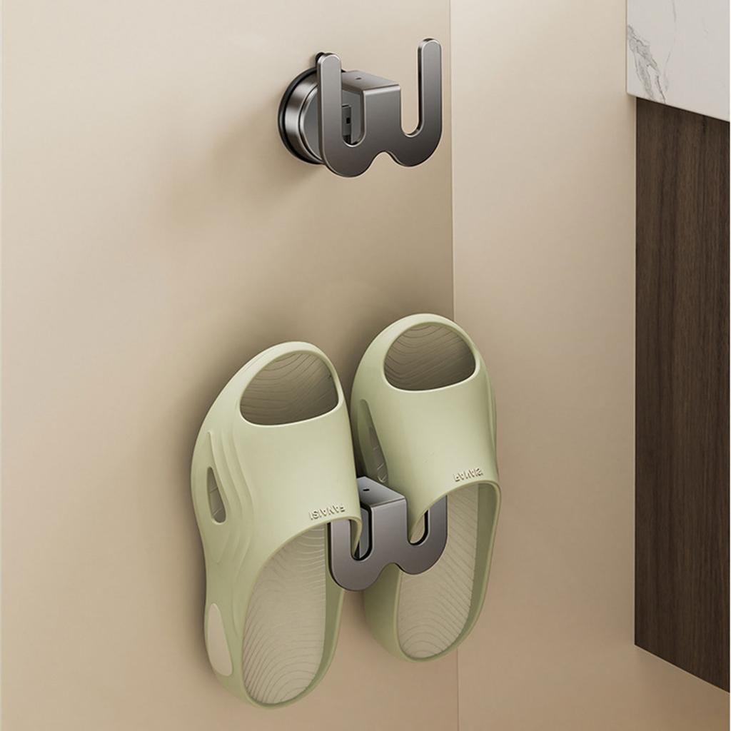 Прочный держатель для тапочек на присоске Простая установка Стойка для тапочек на присоске Элегантная подставка для обуви для ванных комнат
