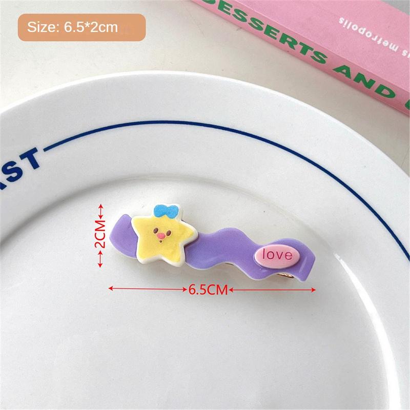 Cartoon Big Eyes Plush Ball Hairpins for Women Girls Funny Rainbow Color Ugly Doll Bangs Side Duck Bill Clips Barrettes Headwear