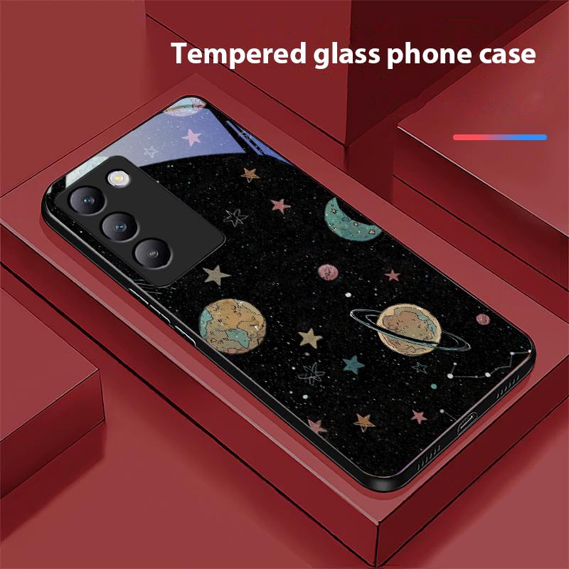 Чехол для телефона Astronaut Planet для Y72 33S 11 03 36 96 Lite 35 16 Iqoo 12 V40 SE 5G 29 40 21 30 X80 Pro Vivo из закаленного стекла