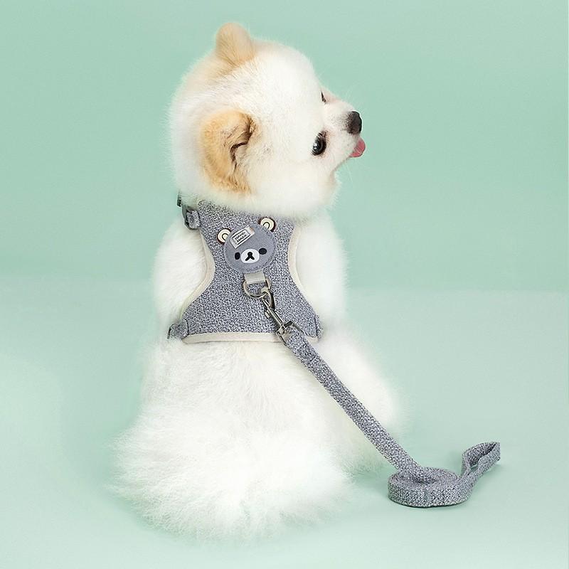 No Pull Dog Harness Leash Set Small Dogs Like Teddy Bichon Breathable Pet Vest Outdoor Walks