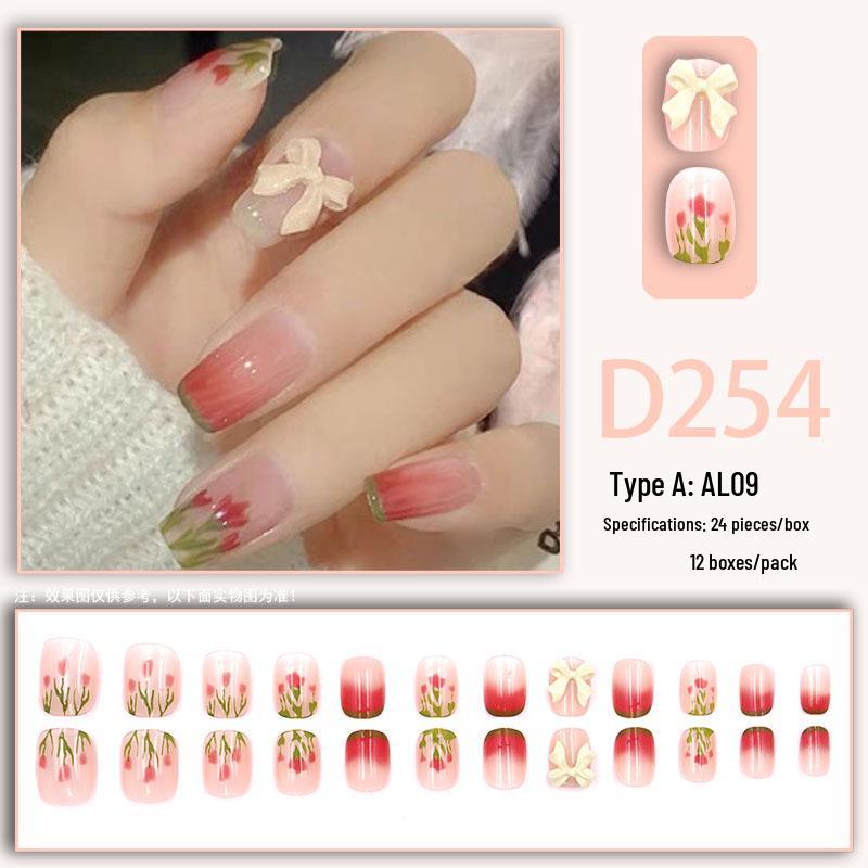 Sweet Fairy Detachable Press-On Nails: Cute Blush Translucent Finished Nails for Girls