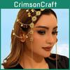 Middle Eastern Style Golden Headpiece With Tassels And Coin For Holiday Travel