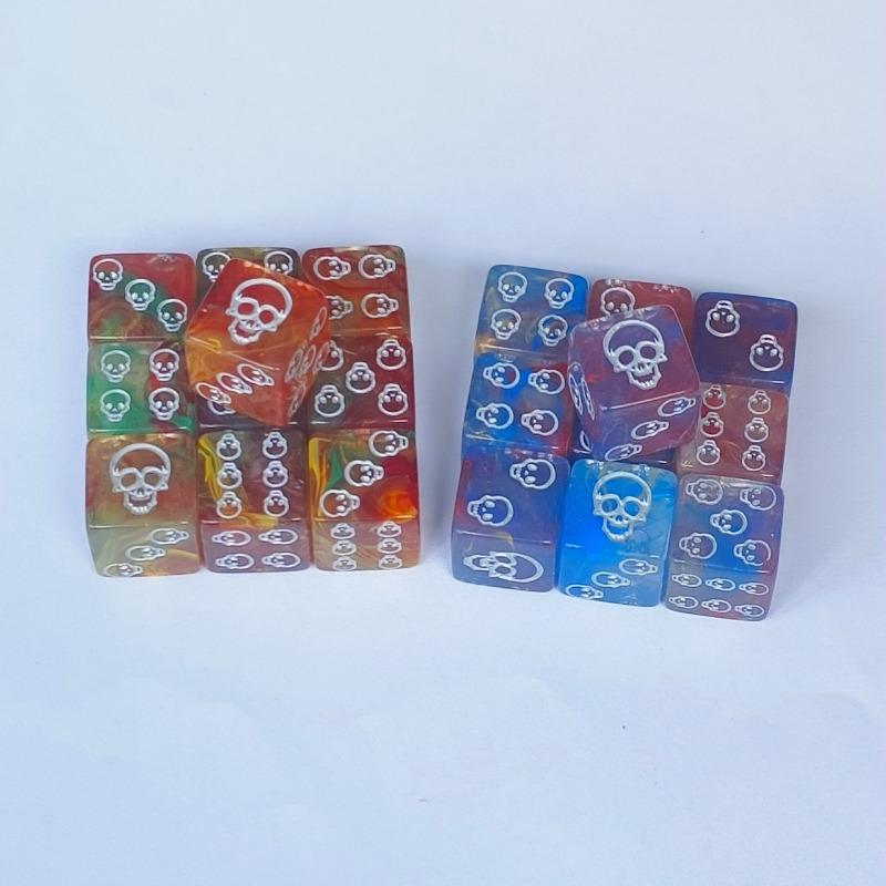 10pcs/lot 16mm New D6 Polyhedral Dice 6-Sided Acrylic Mix Color Game Dice Set Probability Table Game Board Game Entertainment