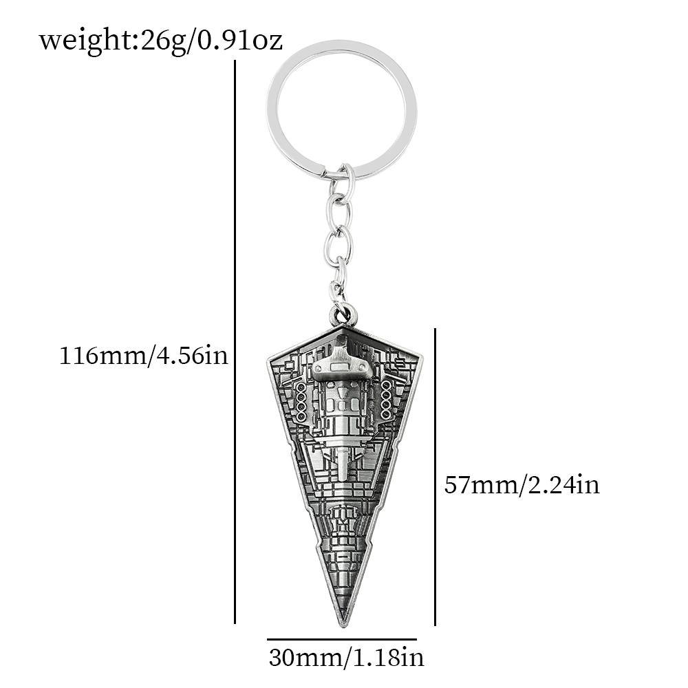 Vintage Star War Men's Spaceship Keychain Anime Destroyer Battleship Car Trinket Bag Accessories for Party Boyfriend Gifts