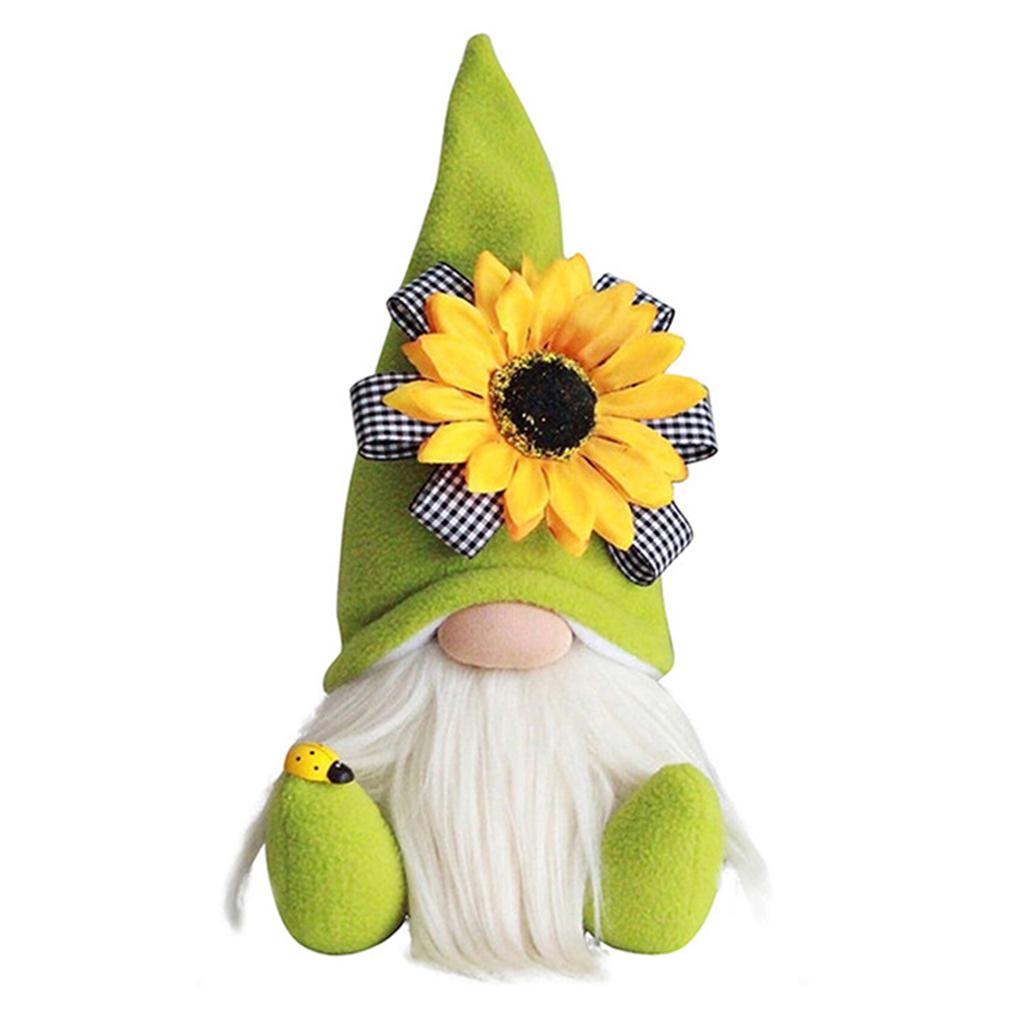 Creative Lovely Sunflower Small Doll Suitable Family Festival Party Dwarf Plush Beard Faceless Doll Window Desk Ornament