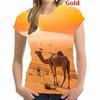 Женская мода Animal Camel 3D Print Футболка Женская повседневная с короткими рукавами Пуловер