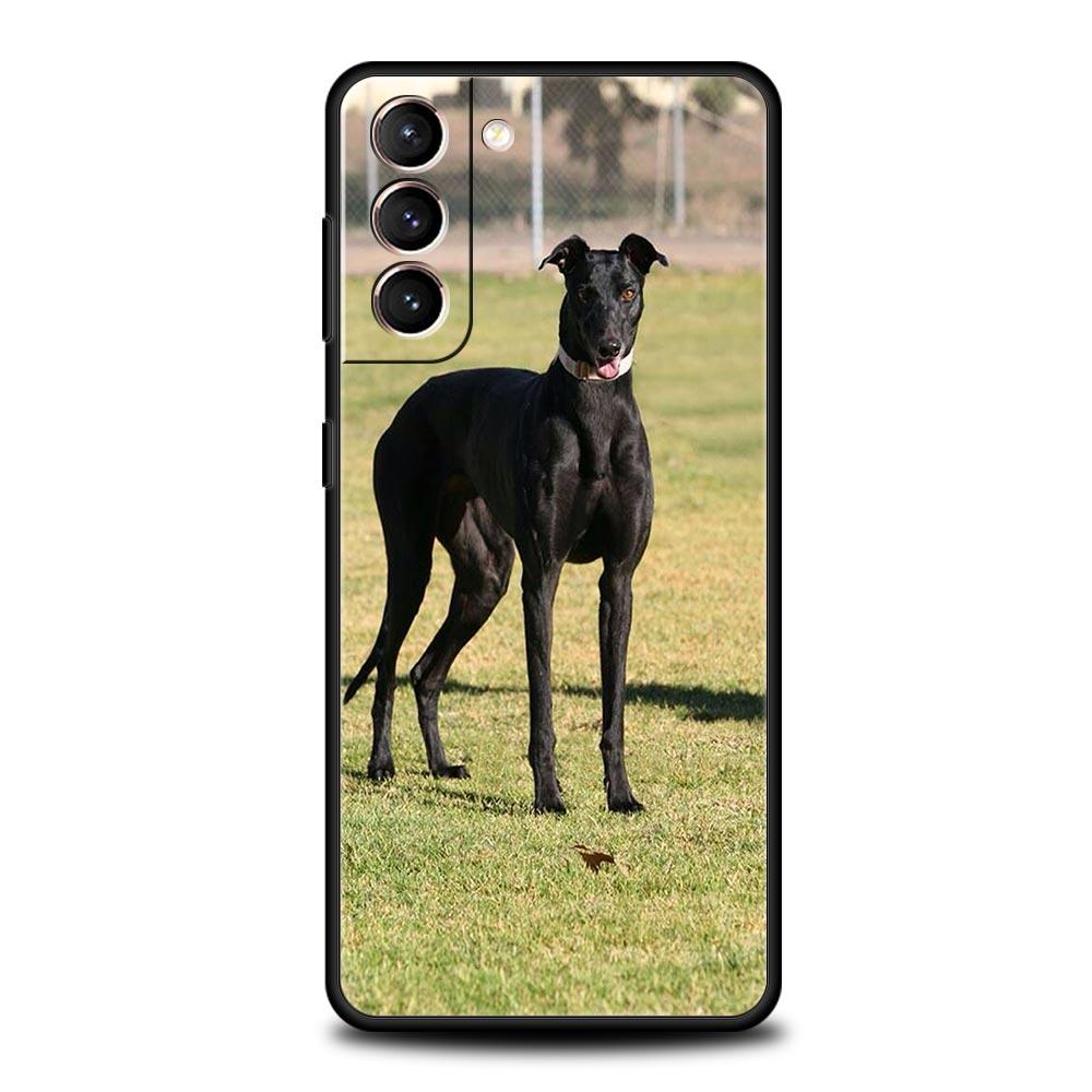 Galgo Greyhound Dog Phone Case For Samsung Galaxy S26 Ultra S25 Plus S24 FE S23 S22 5G S21 S20 Cover Black Soft