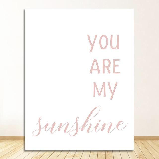 Are My Sunshine Quotes Картина Детская Настенный Художественный Плакат Скандинавские Настенные Панно Детская Комната Декор Розовая Радуга Холст Печать Вы