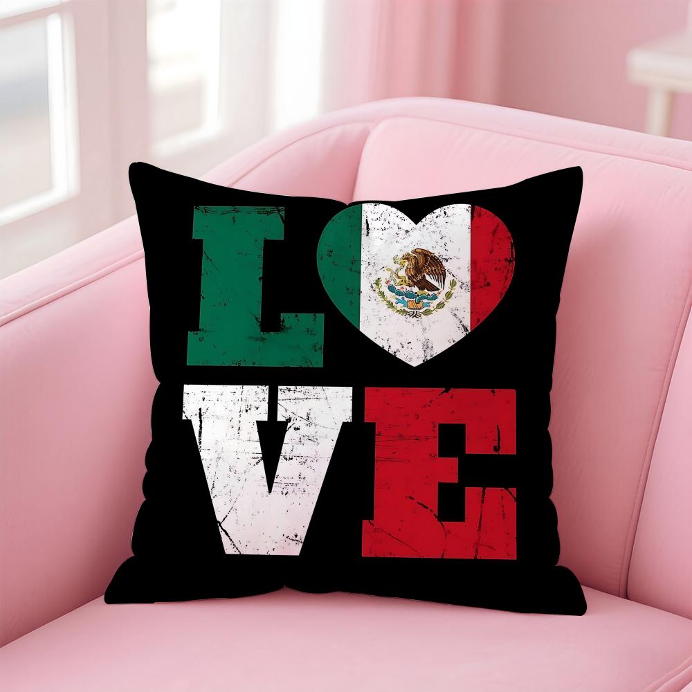 Mexico MEX flag Cushion Cover EcoFriendly Odorless Healthy Pillowcase Soft Comfortable KidSafe No Filling