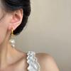 Серьги-гвоздики круглые из жемчуга, легкая роскошь, элегантные, ретро, с небольшим свежим темпераментом, повседневные, изысканные, модные и с высоким чувством