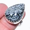 Снежный обсидиан Ручной работы Ювелирное изделие из серебра 925 пробы Кольцо Размер 9 J1l12