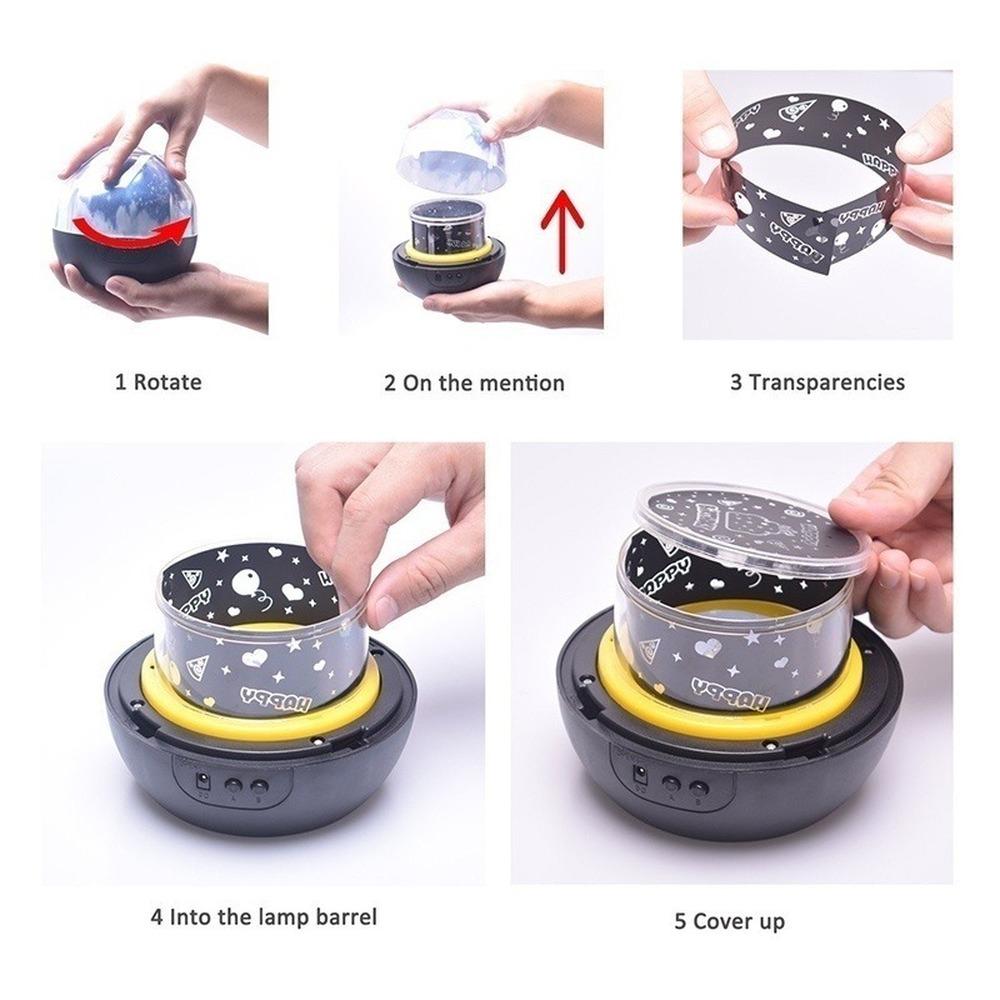 Светодиодный ночник звездное небо магия звезда луна планета проектор лампа космос вселенная детская комната для подарка на день рождения