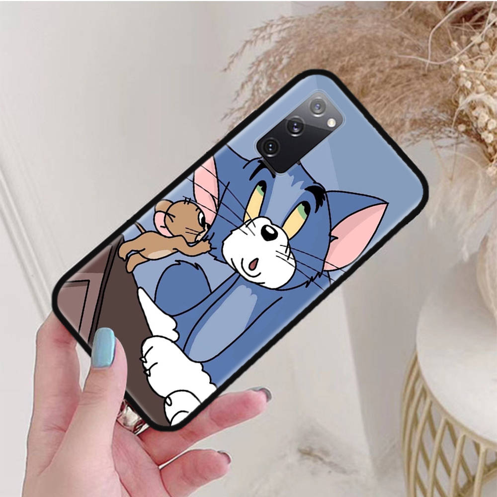 Черный чехол для Xiaomi Poco X6 X4 M5 M6 F5 F6 C65 C55 C50 C51 C40 Pro Redmi 14C A3X 13C 12C 11T 10A 9C Note 7 6 8A Plus C-46 Tom Jerry Cat Cartoon