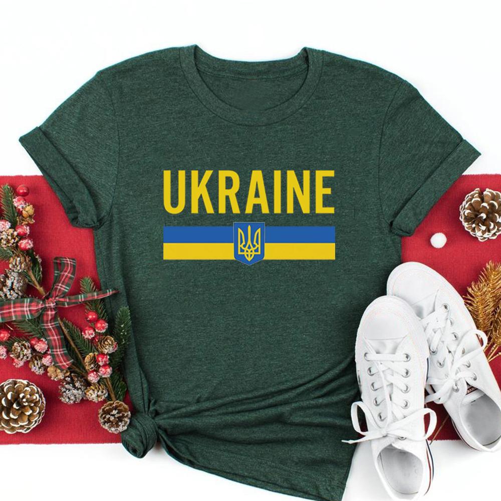 Футболка Украина Флаг Украины Футболка Унисекс Женская Графическая Футболка Украина Трезубец Короткий Рукав Женская Одежда Уличная Одежда Топ