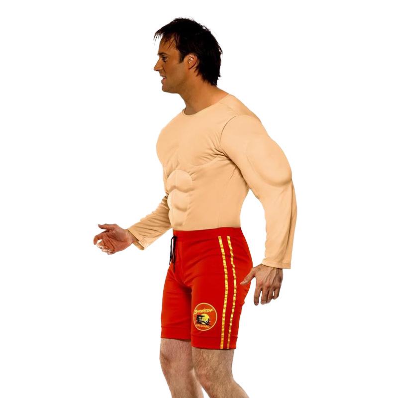 Muscle Man Role Play T-Shirt: Fake Chest & Abs Costume for Boys