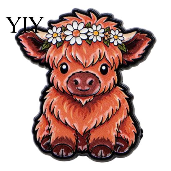 Men Women Clothing Accessories Cartoon Highland Cow Brooch Pin, Animal Shape Metal Lapel Jewelry Sweater Cardigan Coat Suit Scarf Decor, Alloy Pin