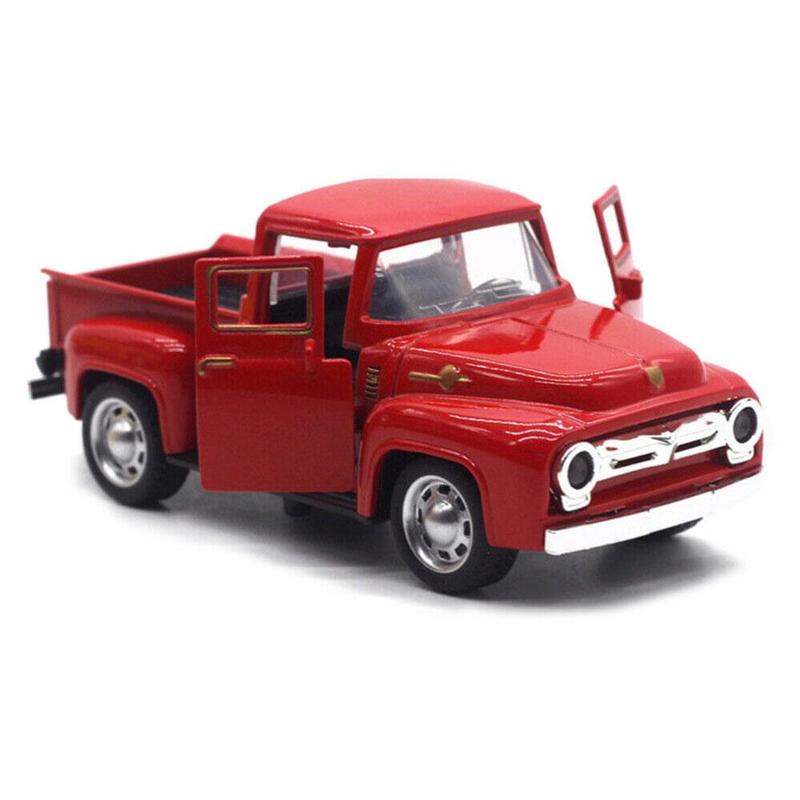 1/2/3PCS 1:32 Die-Cast Metal Pickup Truck Model Red Exquisite Handmade Alloy Car Toy Kids New Year Gift Desk Home Decoration