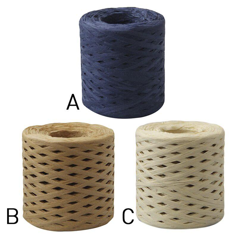 200M Raffia Paper Twine Rope Gift Wrap Ribbon Bouquet Wrapping DIY Crafts For Party Wedding Decoration