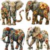 Iron On Patches Elephant With Flowers Diy Parches Ropa Clothes Stickers T-Shirt Hoodies Heat Press Appliqued Stickers For Cloth