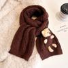 Новый фиолетовый шарф с медведем женский зимний модный утолщенный теплый вязаный шарф студенческий платок