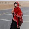 Autumn Winter Shawl Women's Imitation Cashmere Warm Bohemian Ethnic Style Tassel Hat Cloak Shawl Cardigan Coat
