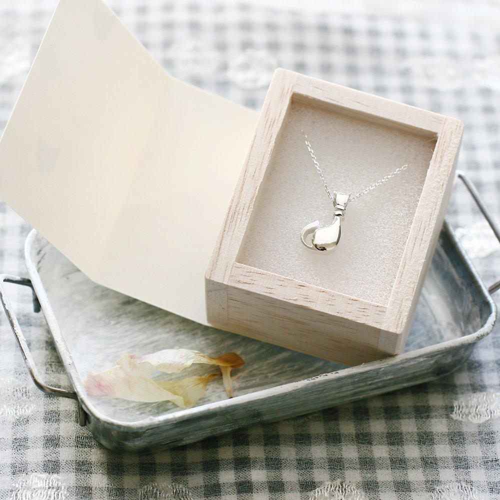 Cloud-jewelry Сидящий Кот Женское Ожерелье Кулон [Деревянная Подарочная Коробка В Комплекте] Стерлинговое Серебро 925 CN-5