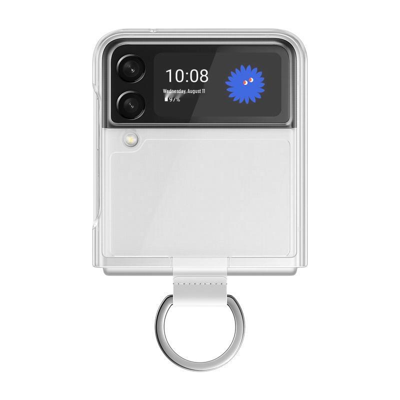 Защитный чехол Samsung Z Flip 4/3 с кольцом: Прозрачный, Защита от падений, Ультратонкий, Дизайн под кожу