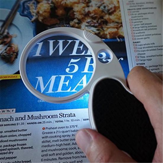 5X Foldable Magnifier LED Light Magnifying Lens Jewelry Reading Loupe Keychain