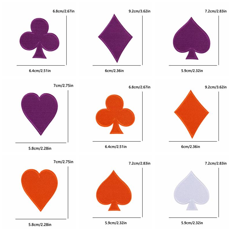 10pcs Wholesale New Poker Trend Embroidery Patch On Clothes Jackets Diy Decoration Cartoon Iron On Patches For Clothing Access