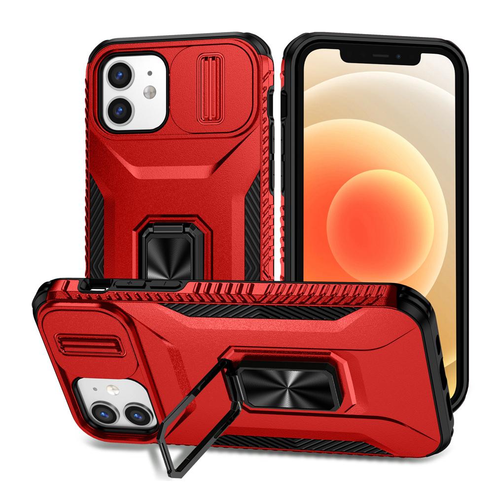KEYSION Shockproof Case for iPhone 11 Pro Max Slide Camera Lens Protection Ring Stand Phone Back Cover for iPhone XS Max X XR