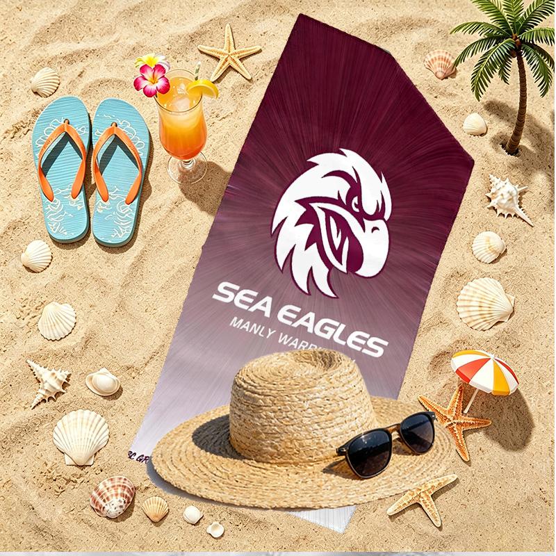 Пляжное полотенце с принтом Manly Warringah Sea Eagles, Универсальное легкое впитывающее пляжное полотенце для бассейна, серфинга, йоги, ванной комнаты, Идеальный подарок на день рождения или праздник