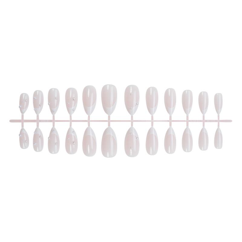 24Pcs Valentine White French Tip Press On Nails High Quality Fake Nails Gift For Girlfriend