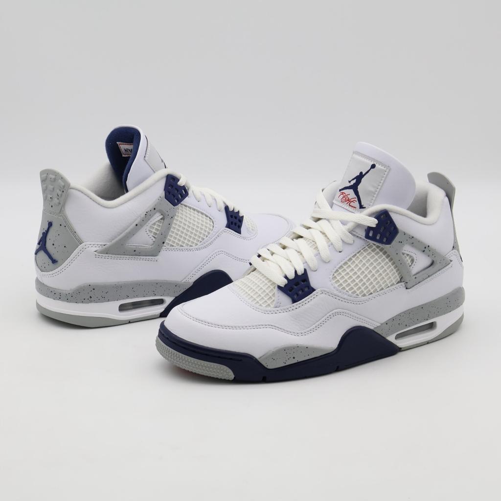 DH6927-140 Nike Air Jordan 4 Midnight Navy Light Smoke Gray Fire Red (Men's)
