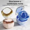 Double-layer Denture Holder Brace Storage Box BPA Free Compact Portable Drainage Layered Portable Denture Storage Case