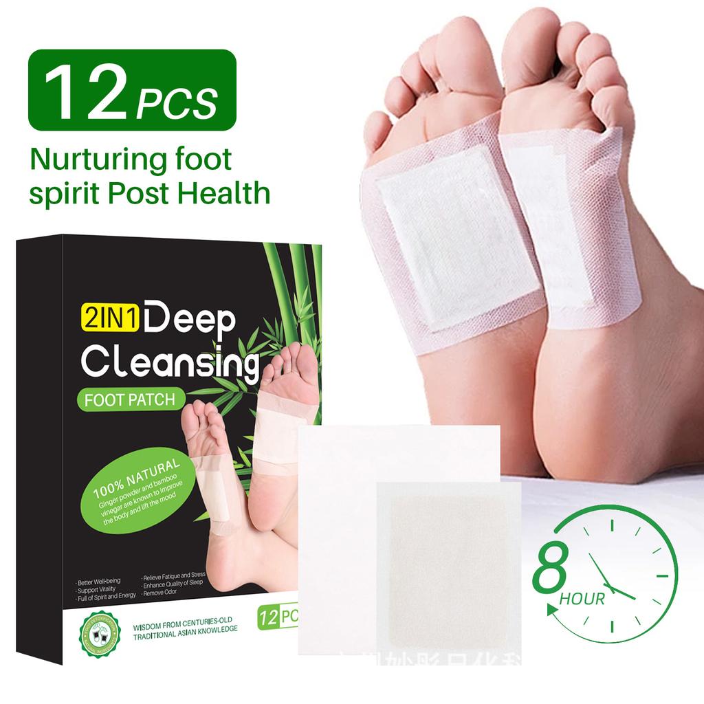 Пластырь для ног Mai Bamboo Charcoal Foot Massage Help Sleep Foot Patch Care 12 пластырей