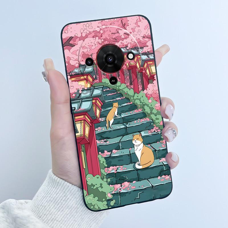 Милый мультяшный чехол для ZTE Blade A76 5G Z2469N Capa Funda Печатный корпус Защитная крышка Мягкий силикон Черный корпус Coque