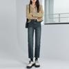 Прямые джинсы для женщин, модные брюки-сигареты с высокой талией длиной до щиколотки