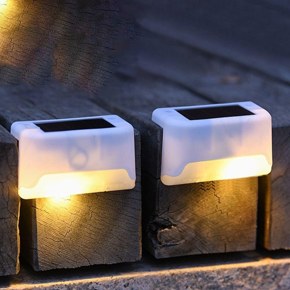 Solar Powered LED Solar Step Lamp Outdoor Fence Lamp Multifunctional Deck Lamp
