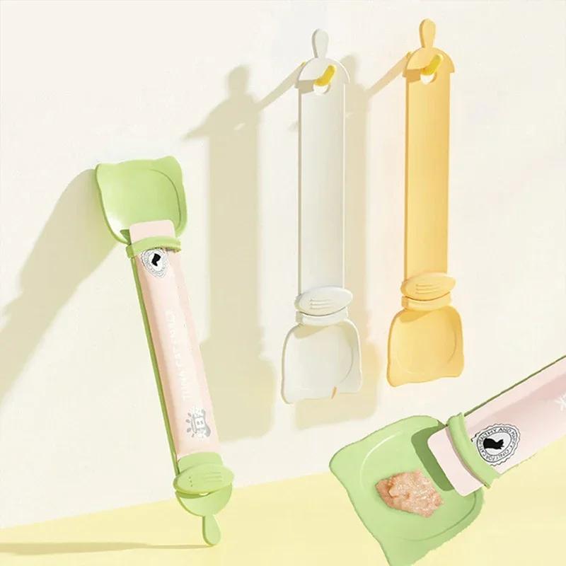 Pet Feed Spoon Wet Treat Cat Feeder Spoon Snack Liquid Food Feeding Watering Supplies For Kitten Treat Accessories